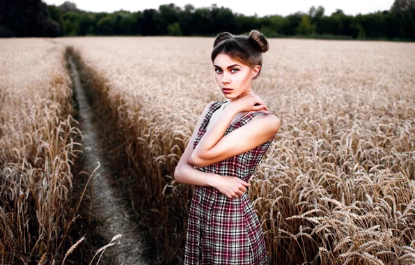 Picture field, trail, dress, the beauty
