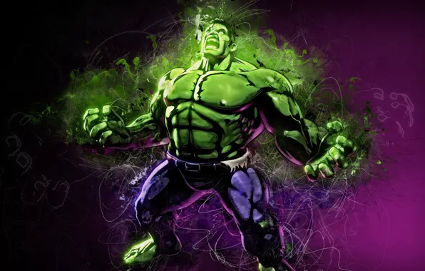 Picture green, fantasy, Hulk, mood, Marvel, muscles, comics, digital art