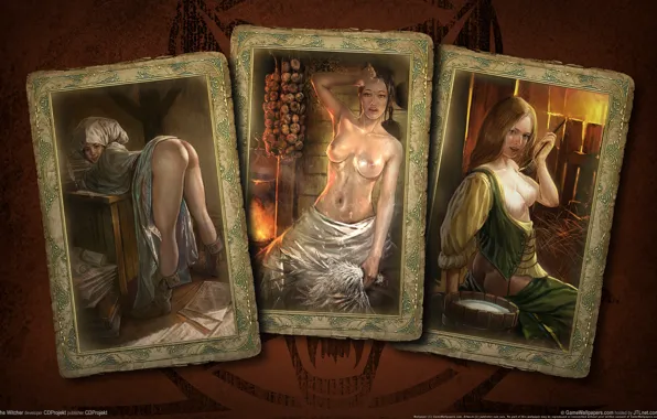 Card, girls, the Witcher