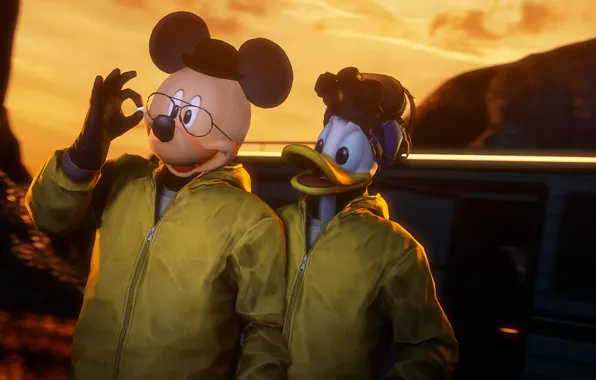 Picture Disney, crossover, breaking bad, fan art, Mickey Mouse, Donald Duck