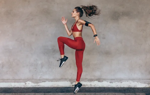 Girl, athlete, sneakers, sportswear