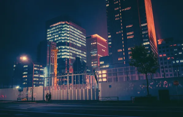 Road, Night, The city, People, Light, Tokyo, Lights, Tokyo