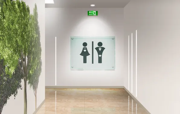 Sign, public restroom, toilet sign