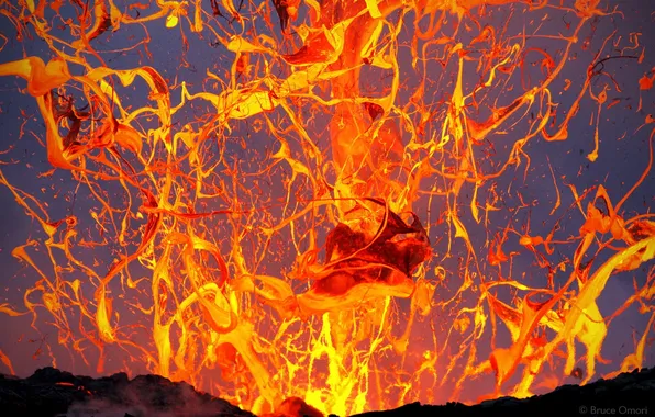 Picture squirt, nature, the volcano, the eruption, lava