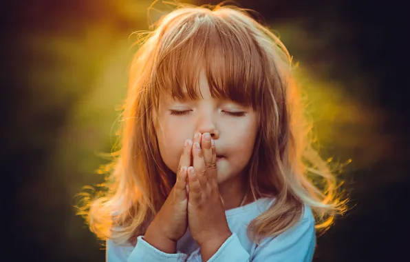 Picture hair, girl, prayer