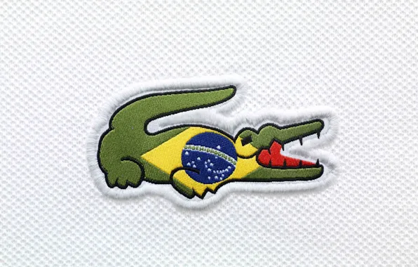 Crocodile, flag, Brazil, Lacoste, flag, Brasil