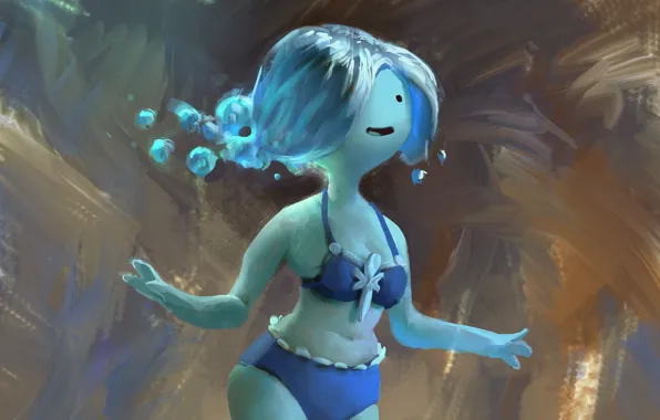 Swimsuit, water, girl, art, Adventure Time, Water Nymph, Mike azevedo