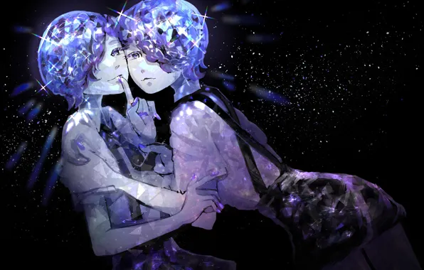 Picture Amethyst, Houseki no kuni, two, anime, art