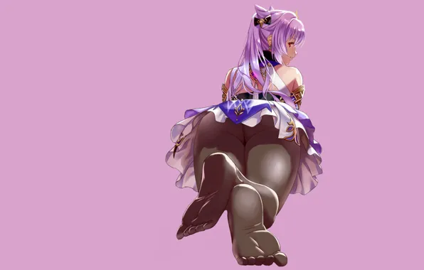 Girl, sexy, ass, anime, stockings, pretty, purple, butt