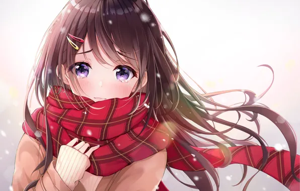 Scarf, girl, tears, clips