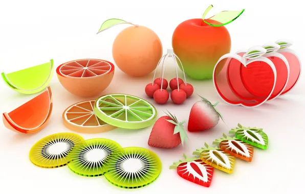 Picture Fruit, Rendering, Cuts