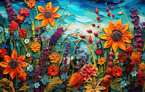 Flowers, background, AI Art