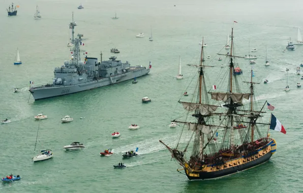 Yacht, Boat, French Navy, 32 gun sailing frigate class Concorde, The Frigate Hermione, Marine Nationale, …