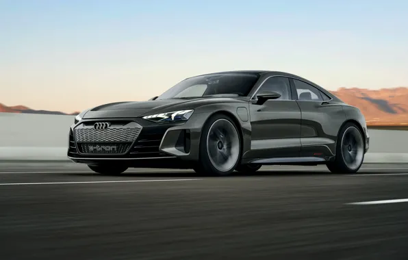 Picture movement, Audi, coupe, 2018, e-tron GT Concept, the four-door