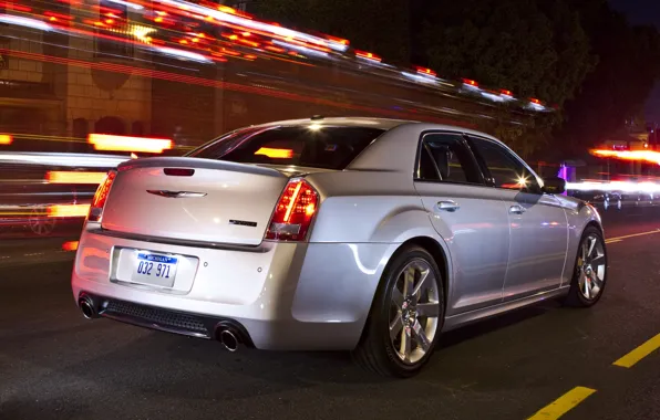 Picture The evening, Road, The city, Chrysler, Machine, Grey, Chrysler, Machine