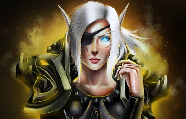 Picture armor, headband, WoW, World of Warcraft, elf, scar