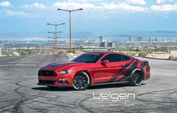 Mustang, Ford, Red, Wheels, Velgen, Ruby, VMB9