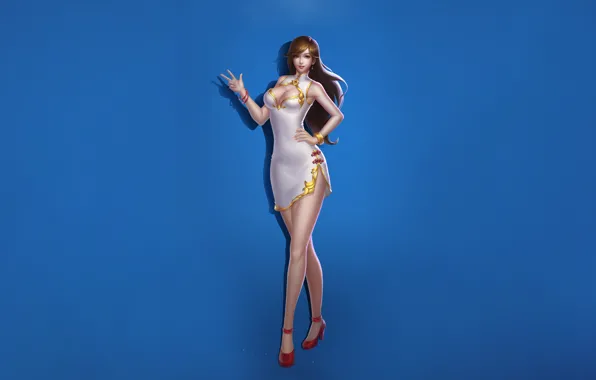 Girl, dress, style, art, background, Illustration, Minimalism, Character