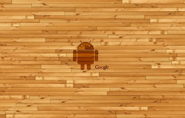 Wall, logo, Google, Android, android, wooden, Google