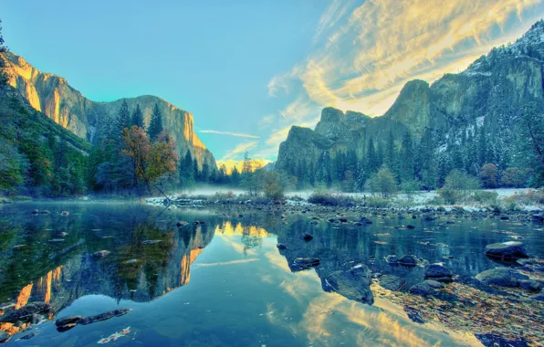 Landscape, mountains, lake