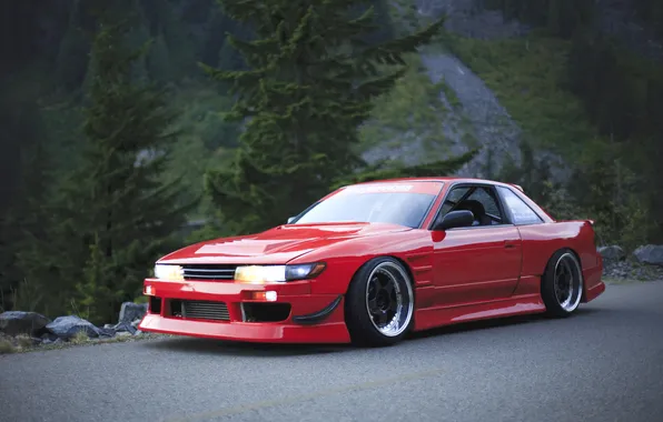 Picture nissan, red, red, Nissan, jdm, silvia, s13, Sylvia