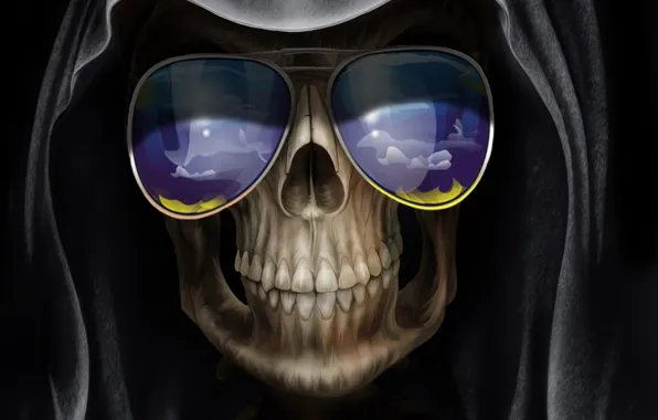 Death, Skull, glasses