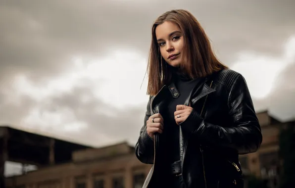 Picture look, girl, hair, jacket, bokeh