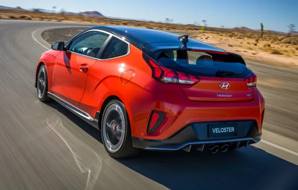 Hyundai, rear view, Turbo, Veloster, 2019