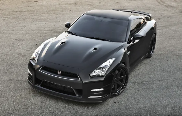 Picture black, nissan, drives, Nissan, gtr, gtr, r35, tinted