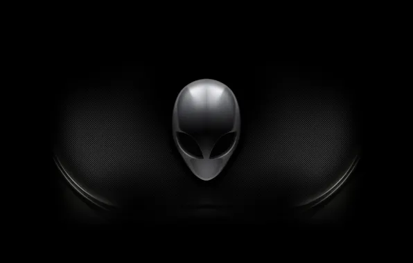 Wallpaper head, alien, black background, alien, Alienware, black ...