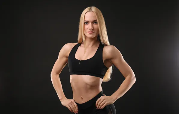 Blonde, pose, female, fitness