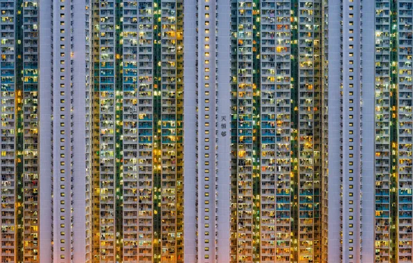 Light, the city, house, Windows, China, Hong Kong