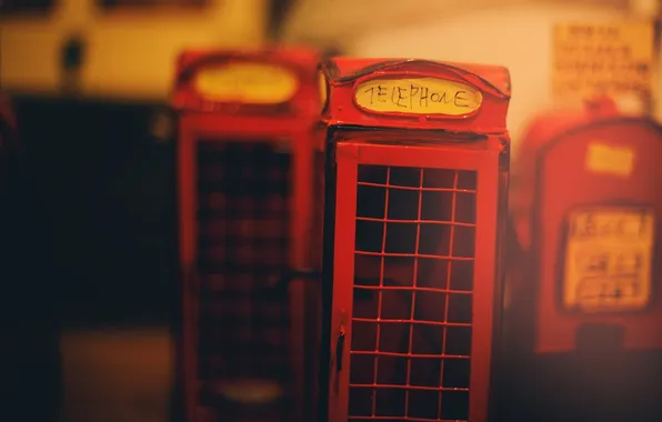 The inscription, the door, red, phone booth