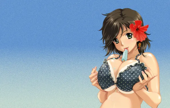 Swimsuit, Tits, ice cream
