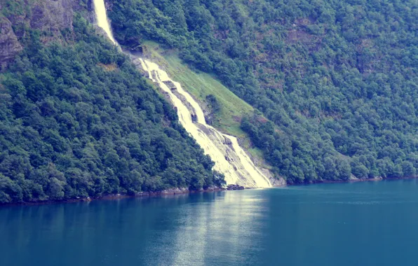 Greens, water, nature, green, waterfall, Norway, water, waterfall