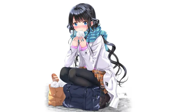 White, girl, background, anime, art, buns, Aki Adagaki, Masamune-only no Revenge