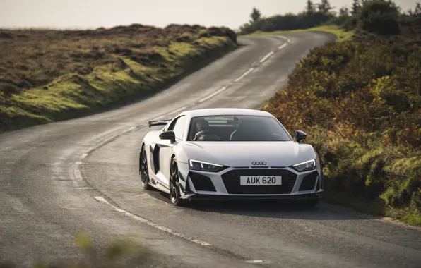 Picture Audi, white, R8, Audi R8 Coupe V10 GT RWD