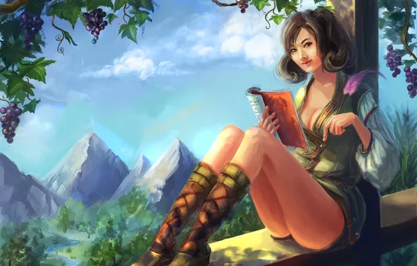 Erotic, look, girl, nature, pen, art, pencil, legs