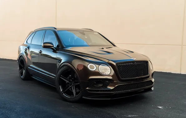 Bentley, Wall, Black, SUV, VAG, Bentayga