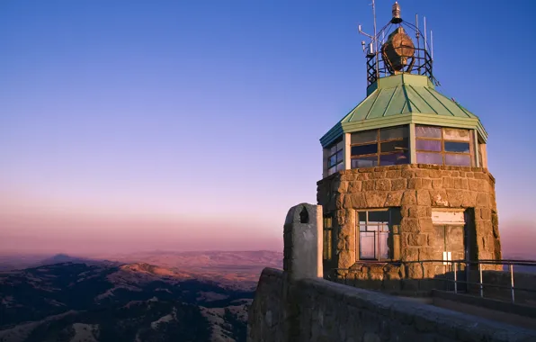 Hills, tower, spotlight