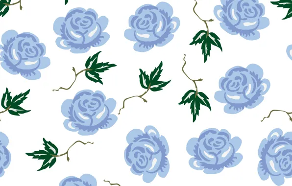 White, flowers, background, roses, wallpaper, blue, background, paper