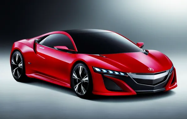 Red, background, concept, supercar, the front, acura, nsx, Acura