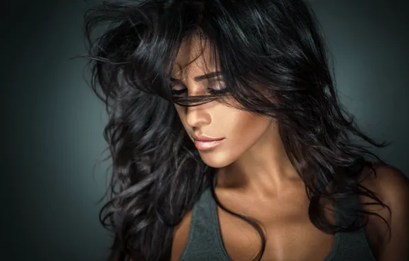 Girl, portrait, makeup, brunette