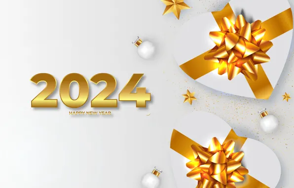 Figures, New year, date, composition, 2024, New Year 2024