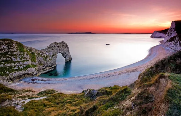 The sky, grass, nature, rock, stones, photo, rocks, shore