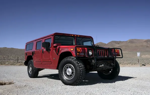 Picture the sky, red, hills, hammer, Hamer, the front, hummer, offroad
