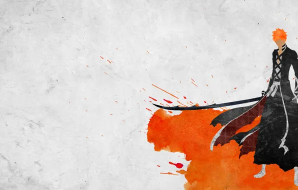 Japan, picture, sword, samurai, cloak, Bleach, Ichigo