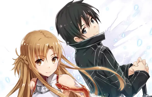 Look, anime, art, guy, Sword art online, Sword Art Online, Asuna, Kirito