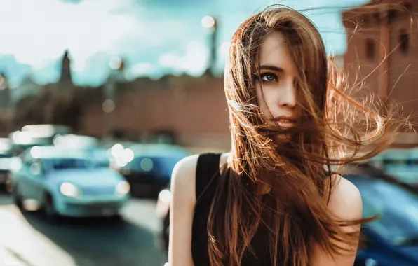 Picture the city, the wind, hair, portrait, Russia, George Chernyadev