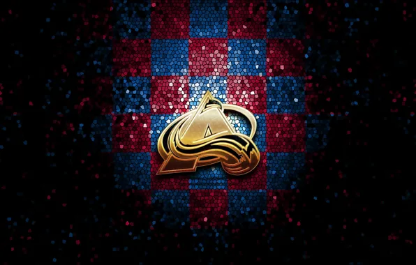 Wallpaper, sport, logo, NHL, hockey, glitter, checkered, Colorado Avalanche